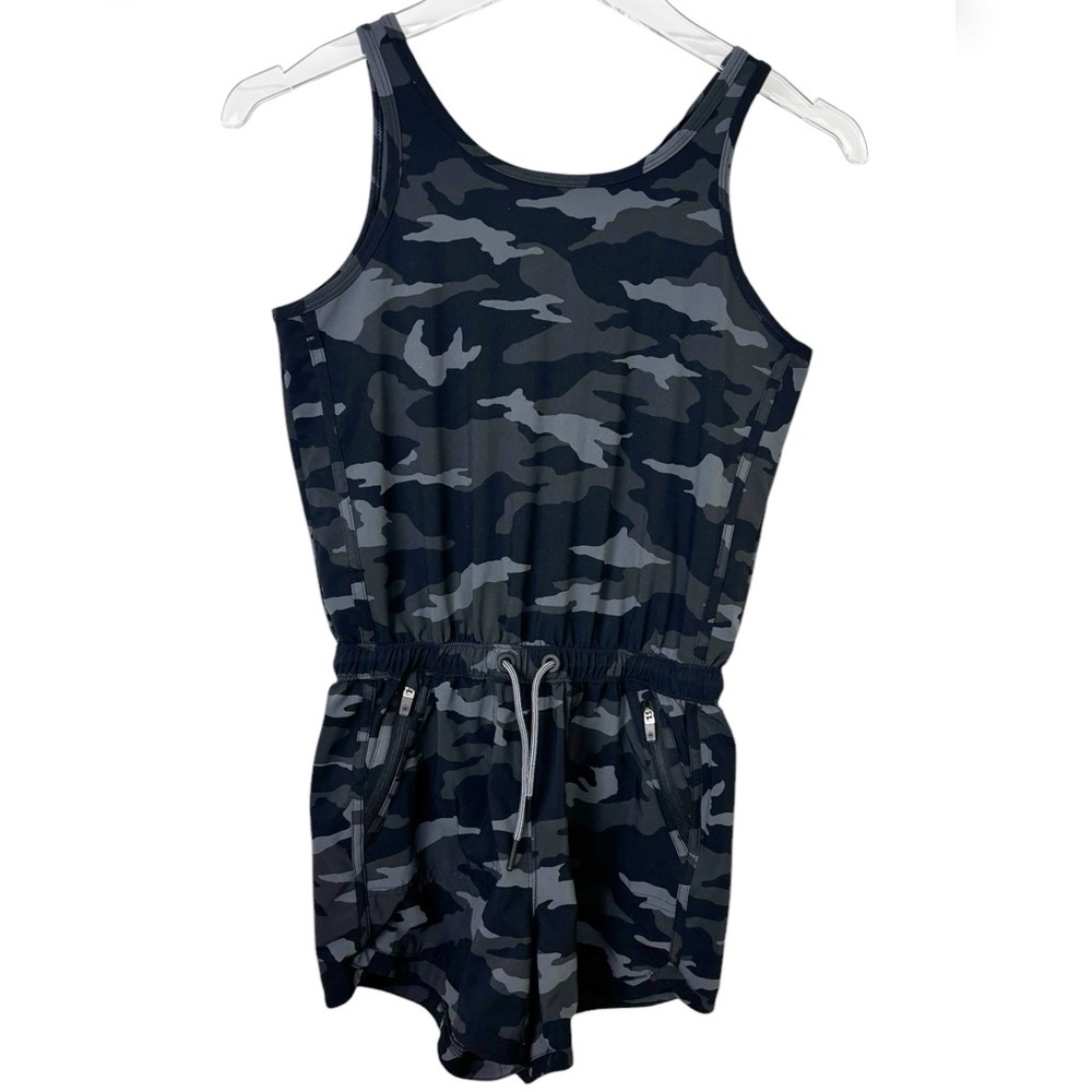 Athleta Kids Camo Romper - Navy and Gray